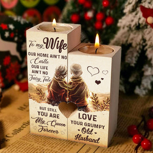 You're My Queen Forever - Couple Candle Holder - Christmas Gift For Wife