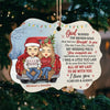 God Blessed The Broken Road - Personalized Custom Benelux Shaped Wood Christmas Ornament - Gift For Couple, Husband Wife, Anniversary, Engagement, Wedding, Marriage Gift, Christmas Gift