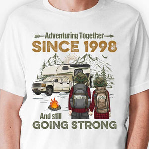 Adventuring Together And Still Going Strong - Personalized Unisex T-shirt, Hoodie, Sweatshirt - Gift For Couple, Husband Wife, Anniversary, Engagement, Wedding, Marriage, Camping Gift