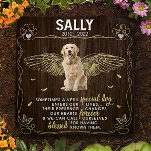 Their Presence Changes Our Hearts Forever - Personalized Memorial Stone, Pet Grave Marker - Upload Image, Memorial Gift, Sympathy Gift
