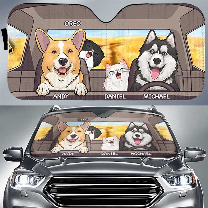 Dogs And Cats - Personalized Auto Sunshade - Gift For Pet Lovers - Pawfect  House