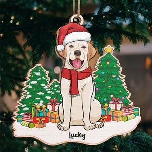 Christmas Tree And Fur Baby - Dog & Cat Personalized Custom Ornament - Wood Unique Shaped - Christmas Gift For Pet Owners, Pet Lovers