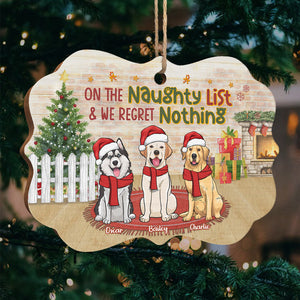 We're On The Naughty List - Dog & Cat Personalized Custom Ornament - Wood Benelux Shaped - Christmas Gift For Pet Owners, Pet Lovers