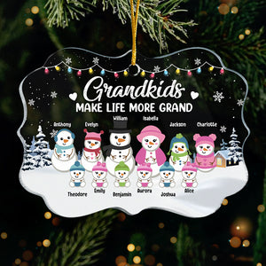 Grandkids Make Life More Grand - Personalized Custom Benelux Shaped Acrylic Christmas Ornament - Gift For Grandparents, Christmas Gift