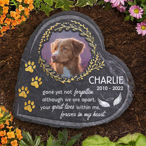 Your Spirit Lives Forever In My Heart - Personalized Memorial Stone, Pet Grave Marker - Upload Image, Memorial Gift, Sympathy Gift
