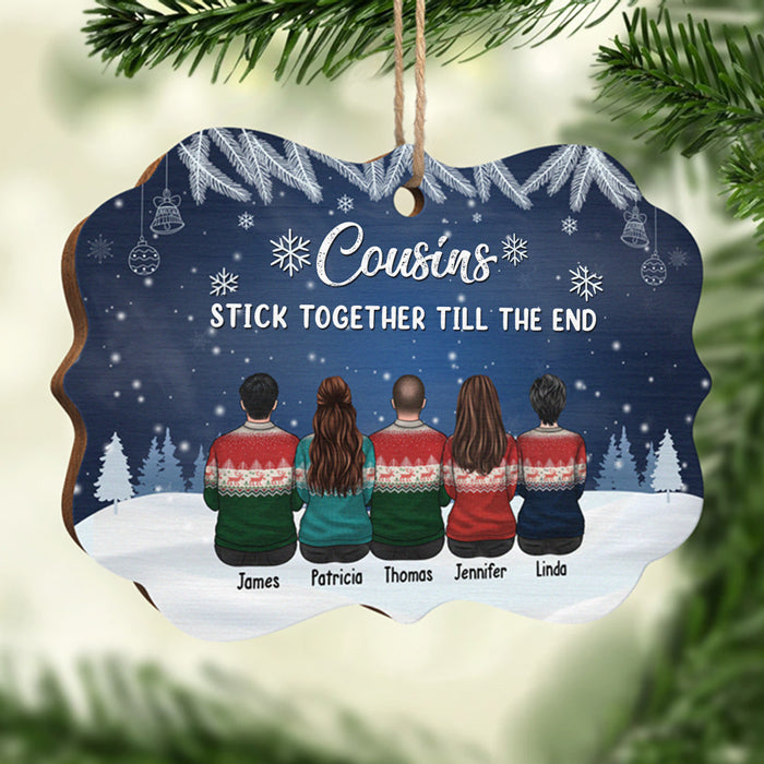 We Stick Together Till The End - Family Personalized Custom Ornament - Wood Benelux Shaped - Christmas Gift For Siblings, Brothers, Sisters, Cousins