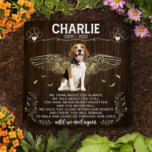 We Think About You Always - Personalized Memorial Stone, Pet Grave Marker - Upload Image, Memorial Gift, Sympathy Gift