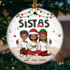 Soul Sistas - Bestie Personalized Custom Ornament - Ceramic Round Shaped - Christmas Gift For Best Friends, BFF, Sisters