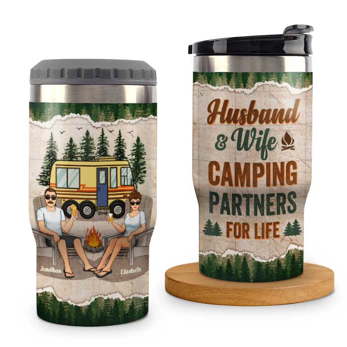 Let's Sit By The Campfire, Personalized Camping Travel Mug, Gift