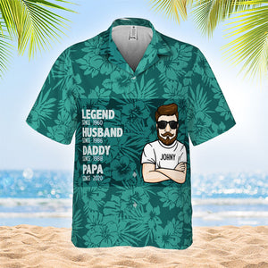 Legend. Husband. Grandpa Since - Gift For Father, Grandpa - Personalized Unisex Hawaiian Shirt