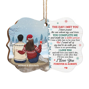You Make Me A Better Person - Personalized Custom Benelux Shaped Wood Christmas Ornament - Gift For Couple, Husband Wife, Anniversary, Engagement, Wedding, Marriage Gift, Christmas Gift