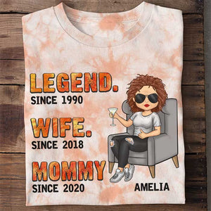 Legend Wife Mama Since Year - Gift For Mom, Personalized Unisex All-Over Printed T-Shirt