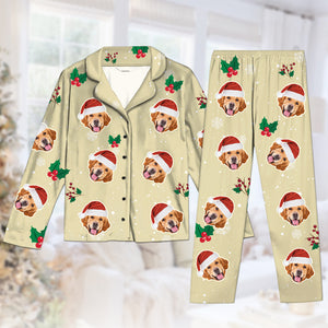 Wish You A Furry Christmas, Human - Dog & Cat Personalized Custom Face Photo Pajamas - Upload Image, Christmas Gift For Pet Owners, Pet Lovers
