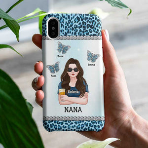 Grandma With Butterfly Grandkids - Gift For Mom, Grandma - Personalized Phone Case