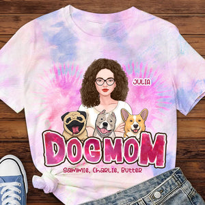 Cool Dog Mom - Personalized Unisex All-Over Printed T-Shirt.