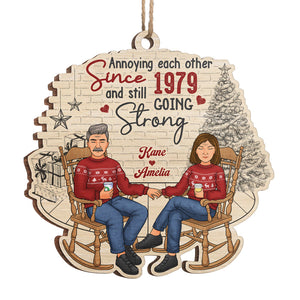 Annoying Each Other Since That Moment - Couple Personalized Custom Ornament - Wood Benelux Shaped - Christmas Gift For Husband Wife, Anniversary