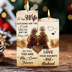 You're My Queen Forever - Couple Candle Holder - Christmas Gift For Wife