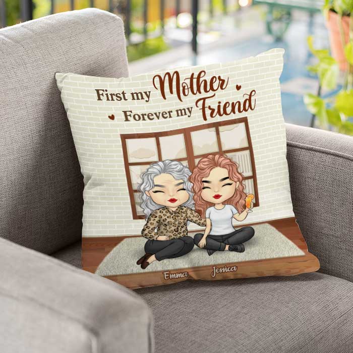 Mother And Daughter Forever Linked Together - Gift For Mom, Personalized Pillow (Insert Included).