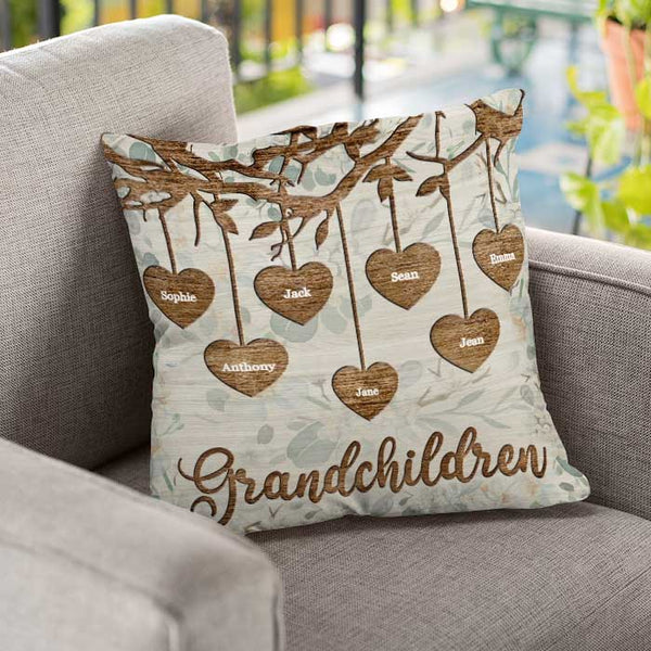 Personalized 2024 grandkids pillow