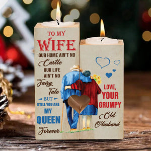 From Your Grumpy Old Husband - Couple Candle Holder - Christmas Gift For Wife