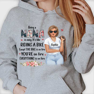 Being A Mom Is Easy, It's Like Riding A Bike - Gift For Mom, Grandma - Personalized Unisex T-shirt, Hoodie