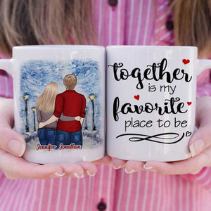 Together With You Is My Favorite Place To Be - Gift For Couples, Personalized Mug.