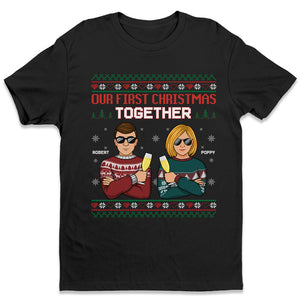Our First Christmas Together - Couple Personalized Custom Unisex T-shirt, Hoodie, Sweatshirt - Christmas Gift For Husband Wife, Anniversary