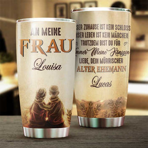 An Meine Frau - Du Bist Meine Königin Für Immer - Gift For Couples, Husband Wife - Personalized Tumbler German