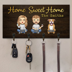 Our Family, You Me And The Dogs - Personalized Key Hanger, Key Holder - Anniversary Gifts, Gift For Couples, Husband Wife, Dog Lovers