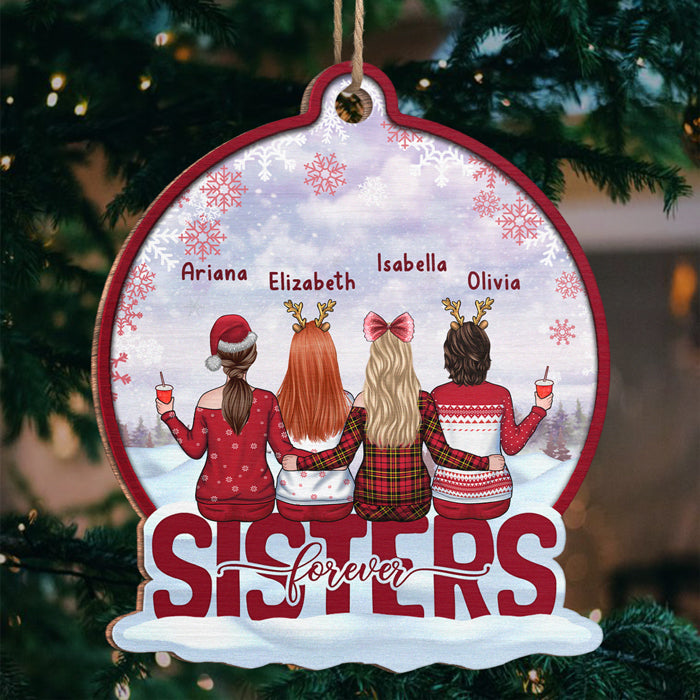 Besties Forever Personalized Christmas Ornament, Sisters or Bestfriends  Womens Gifts