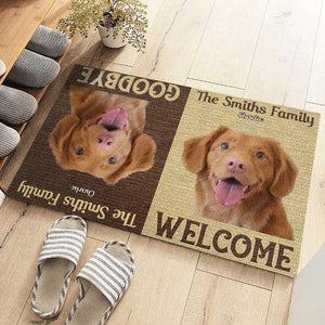 Welcome To Our House - Personalized Decorative Mat - Upload Image, Gift For Pet Lovers, Pet Owners, Pet Gift