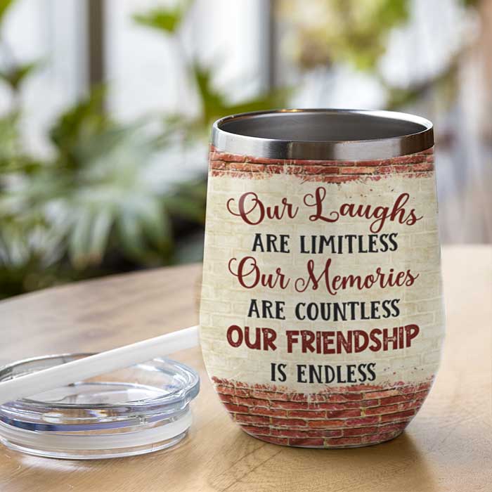 Hangovers Are Temporary, But Drunk Stories Are Forever - Bestie Personalized Custom Wine Tumbler - Christmas Gift For Best Friends, BFF, Sisters