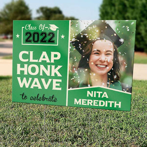 Clap Honk Wave - Upload Image, Personalized Yard Sign