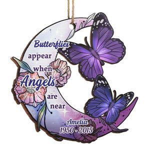 Butterflies Appear When Angels Are Near - Personalized Custom Wood Shaped Christmas Ornament - Memorial Gift, Sympathy Gift, Christmas Gift