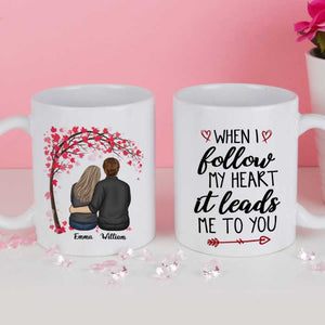 When I Follow My Heart It Leads Me To You - Gift For Couples, Personalized Mug.