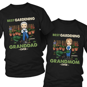 Best Gardening Grandpa Grandma Ever - Personalized Matching Couple T-Shirt - Gift For Couple, Husband Wife, Grandparents