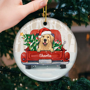 Special Delivery Loads Of Love - Personalized Custom Round Shaped Ceramic Christmas Ornament - Gift For Pet Lovers, Christmas Gift