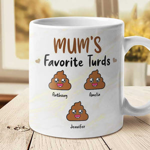 Mom's Favorite Turds - Gift For Mom, Grandma - Personalized Mug