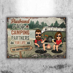 Baby, Let's Go Camping - Personalized Metal Sign - Gift For Couples, Gift For Camping Lovers
