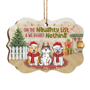 We're On The Naughty List - Dog & Cat Personalized Custom Ornament - Wood Benelux Shaped - Christmas Gift For Pet Owners, Pet Lovers