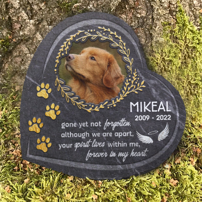 Your Spirit Lives Forever In My Heart - Personalized Memorial Stone, Pet Grave Marker - Upload Image, Memorial Gift, Sympathy Gift