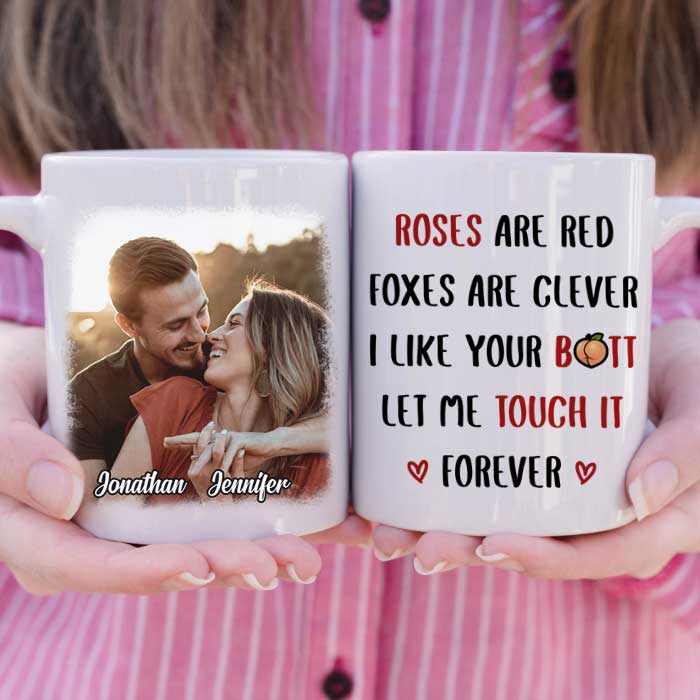 Roses Are Red Foxes Are Clever - Upload Image, Gift For Couples - Personalized Mug.