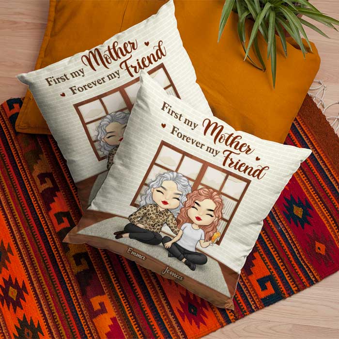 Mother And Daughter Forever Linked Together - Gift For Mom, Personalized Pillow (Insert Included).