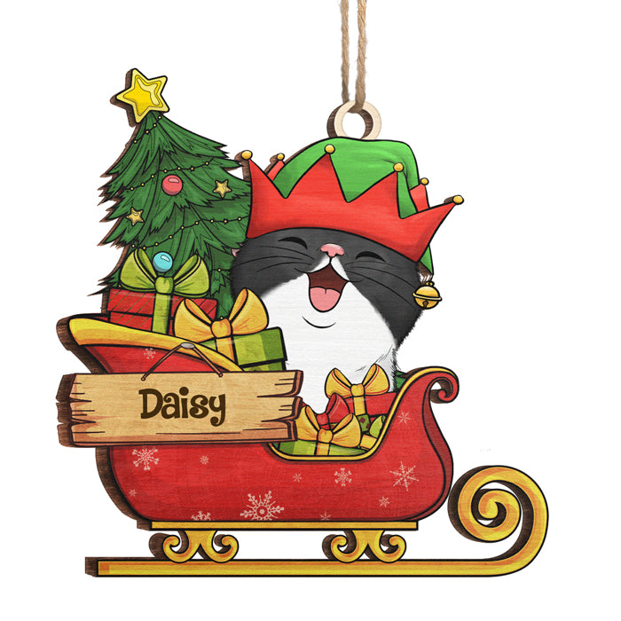 Wish You A Furry Christmas - Dog & Cat Personalized Custom Ornament - Wood Unique Shaped - Christmas Gift For Pet Owners, Pet Lovers