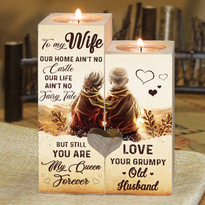 You're My Queen Forever - Couple Candle Holder - Christmas Gift For Wife