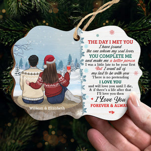 You Make Me A Better Person - Personalized Custom Benelux Shaped Wood Christmas Ornament - Gift For Couple, Husband Wife, Anniversary, Engagement, Wedding, Marriage Gift, Christmas Gift