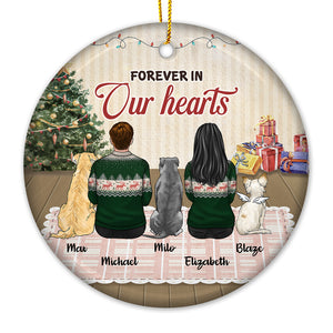 Forever In Our Hearts Forever Loved - Personalized Custom Round Shaped Ceramic Christmas Ornament - Memorial Gift, Sympathy Gift, Christmas Gift