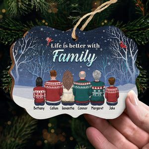 Family Never Apart, Maybe In Distance But Never At Heart - Family Personalized Custom Ornament - Wood Benelux Shaped - Christmas Gift For Siblings, Brothers, Sisters