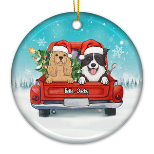 Wishing You Loads Of Holiday Cheer - Personalized Custom Round Shaped Ceramic Christmas Ornament - Gift For Pet Lovers, Christmas Gift