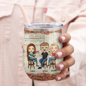 Our Laughs Are Limitless - Bestie Personalized Custom Wine Tumbler - Christmas Gift For Best Friends, BFF, Sisters